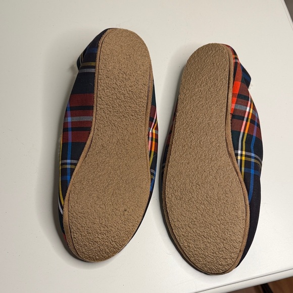 J. Crew Plaid Slippers with Dalmatian Design - Red, Blue, Yellow - Picture 2 of 2